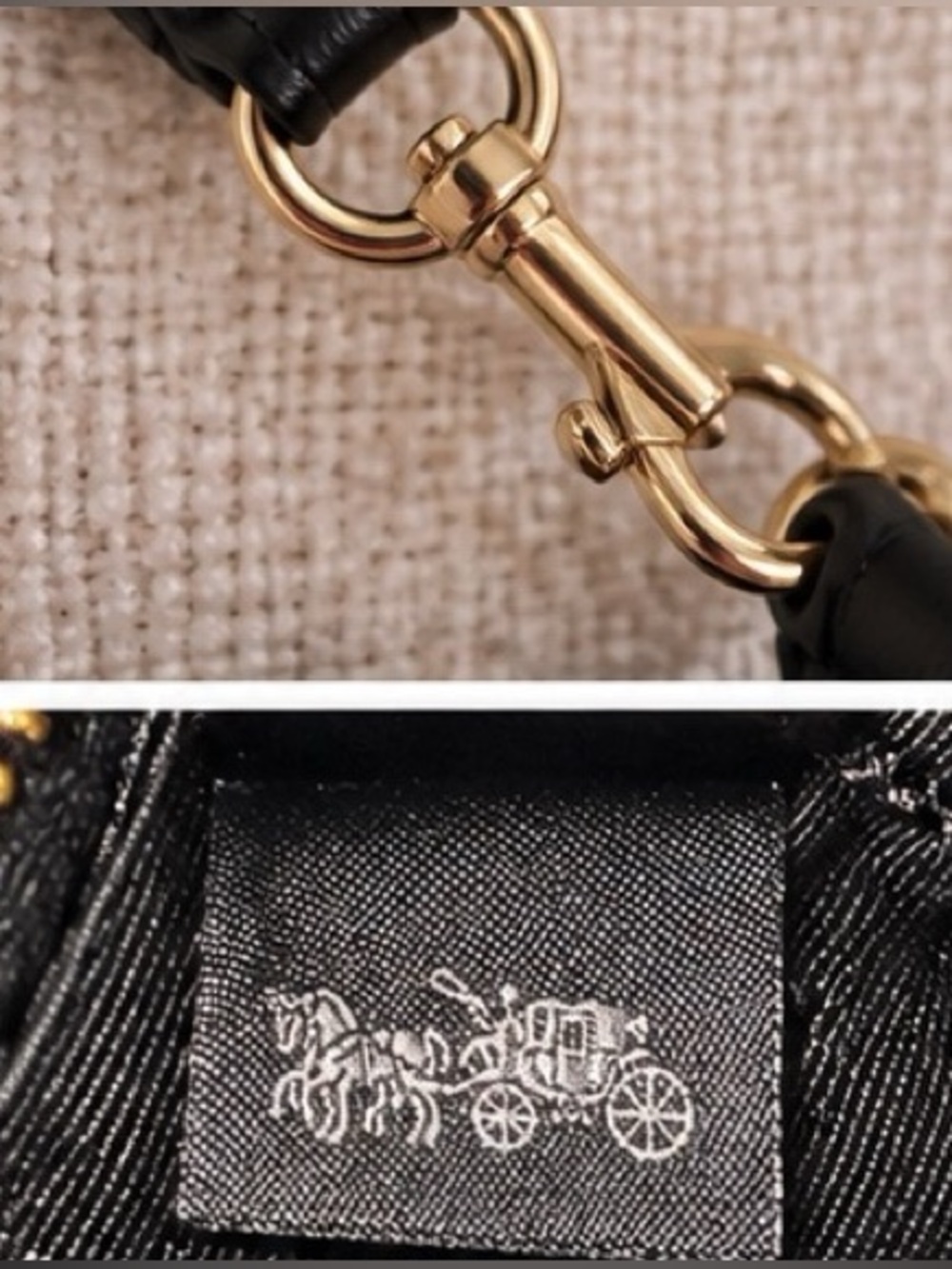 NWOT Coach Signature Brown Black Large Wristlet Clutch Gold Hardware - Picture 7 of 10